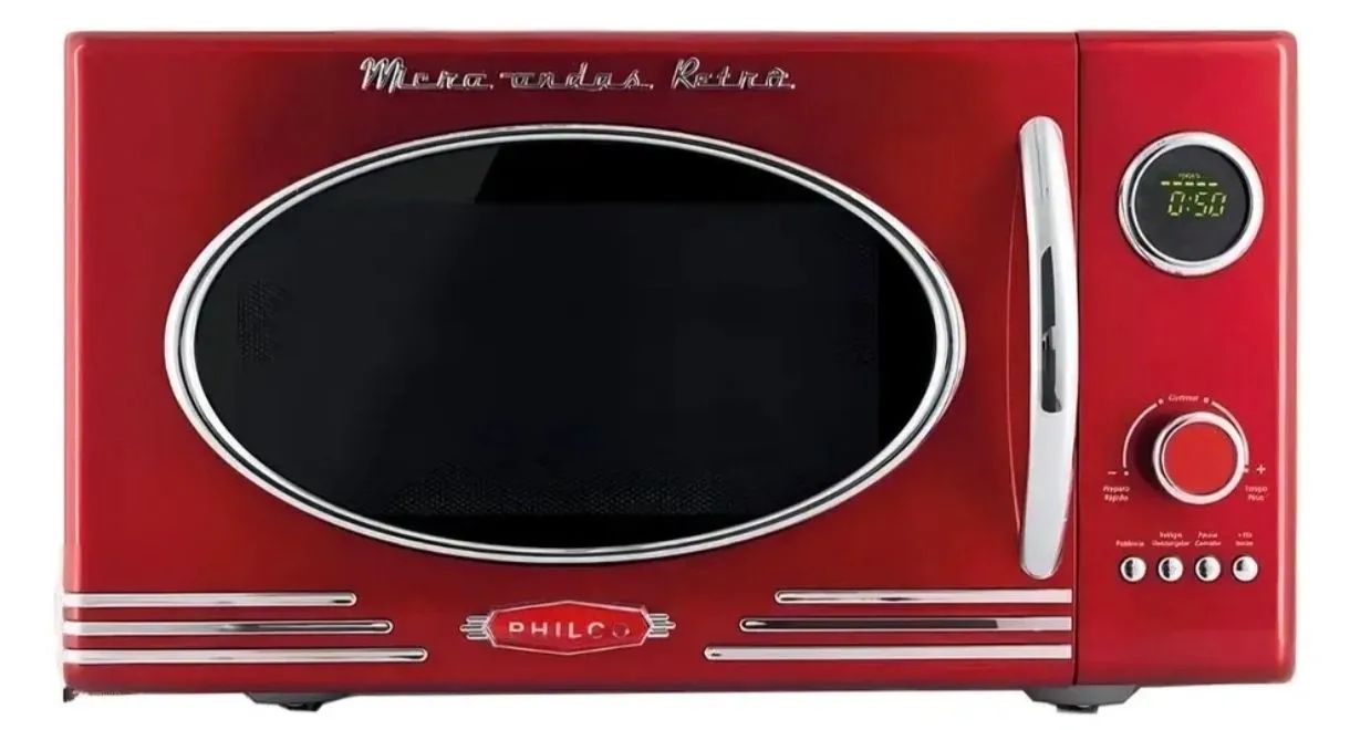 Micro Ondas Philco Retro Vermelho 28L 