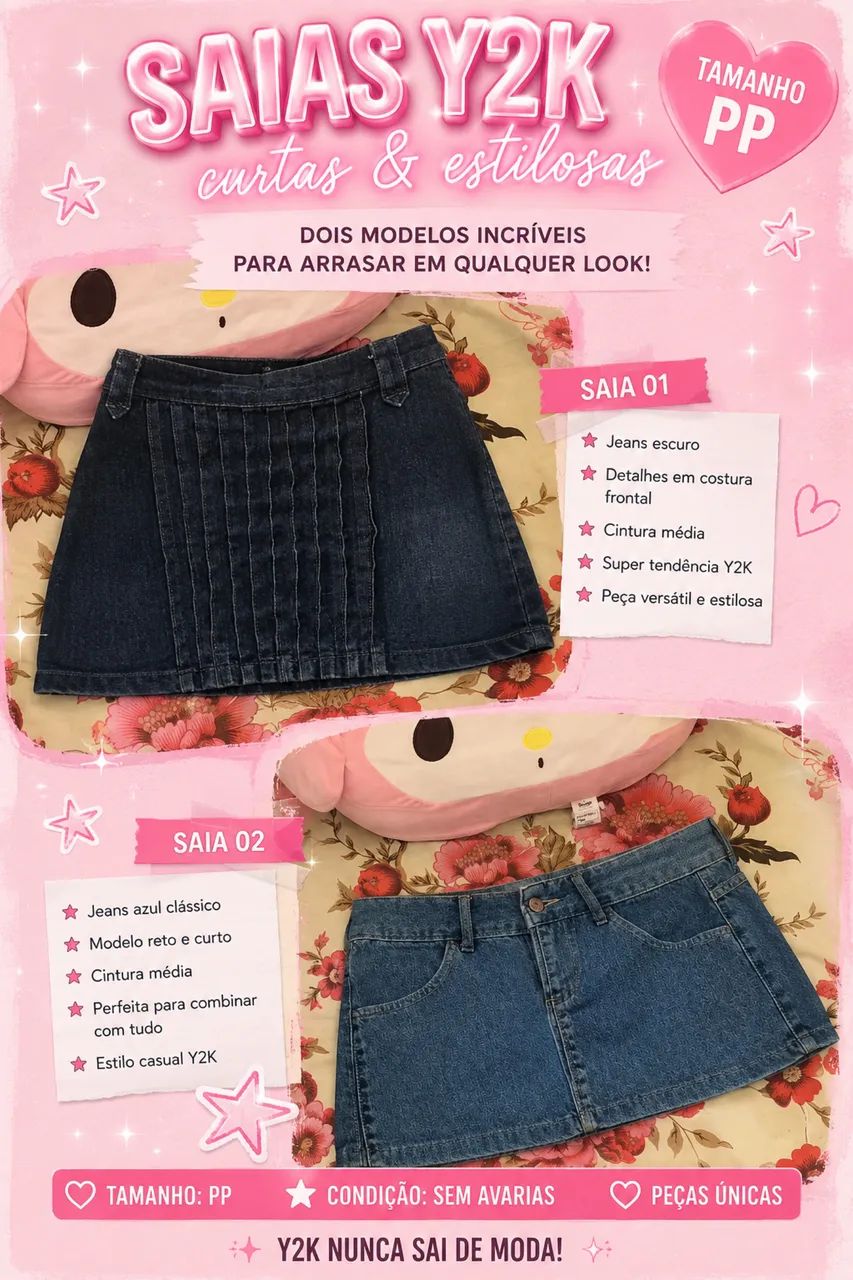 kit duas mini saias y2k