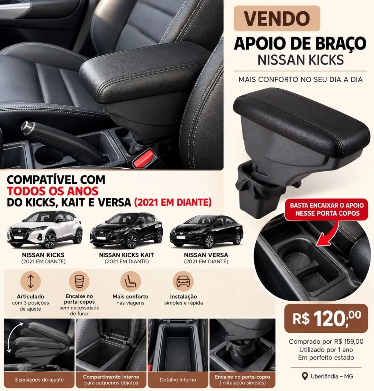 APOIO DE BRAÇO - NISSAN