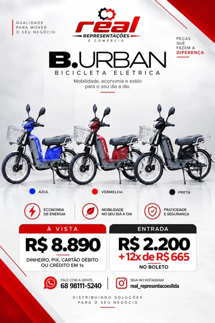 Bicicleta elétrica B.URBAN 