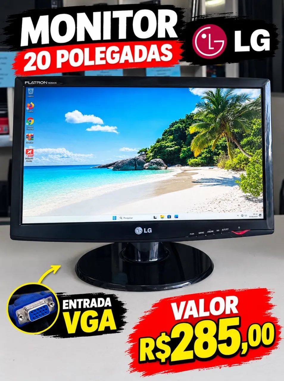 Monitor 20 polegadas LG vga 