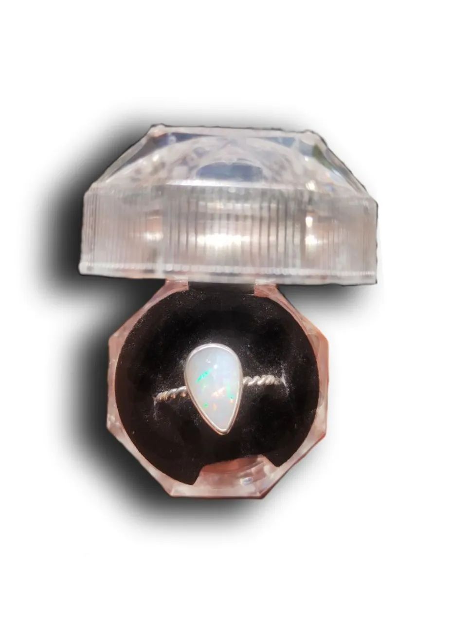 Anel de prata feminino com predra opala extra - Foto 2