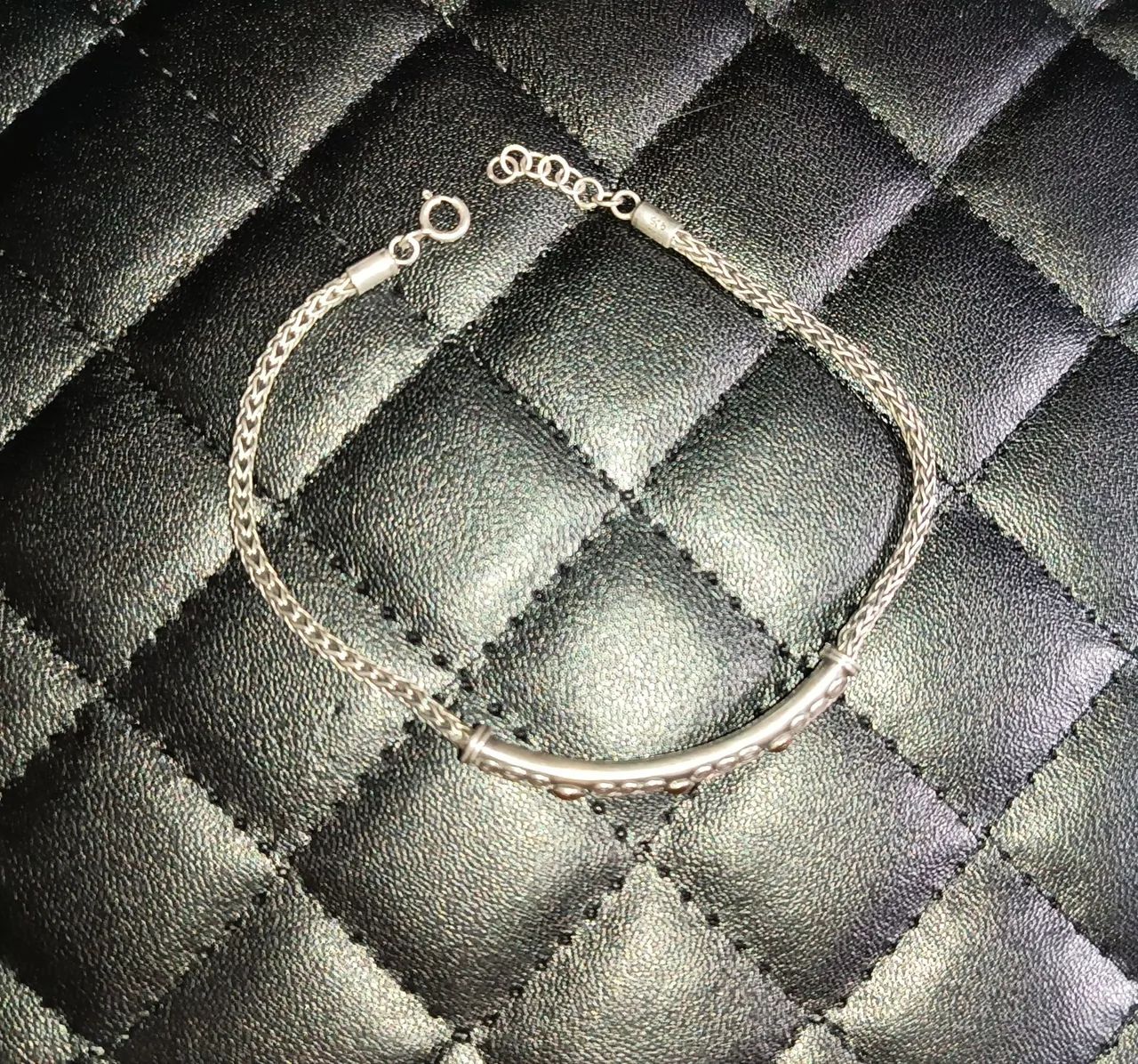 Pulseira prata Bali com ouro 18k - Foto 2