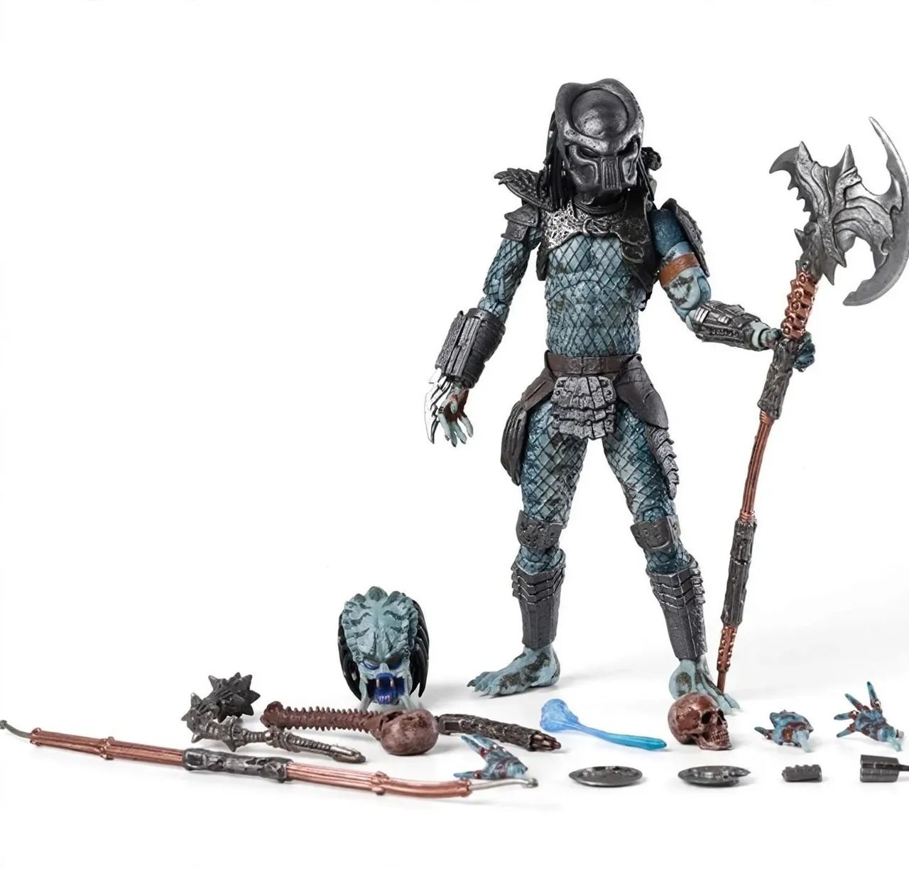 Boneco predador Action Figure Predator Warrior Ultimate NECA 18cm Original com Acessórios - Foto 5