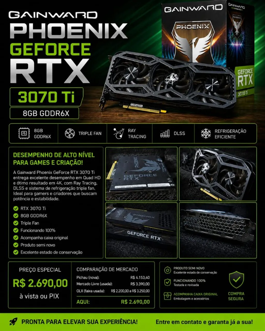 Gainward GeForce RTX 3080 Ti Phoenix 12GB (LHR) - Placas de Vídeo