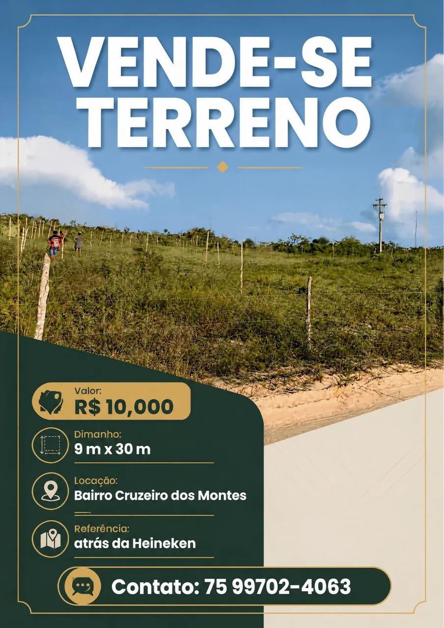 Vendo terreno 9m x 30m