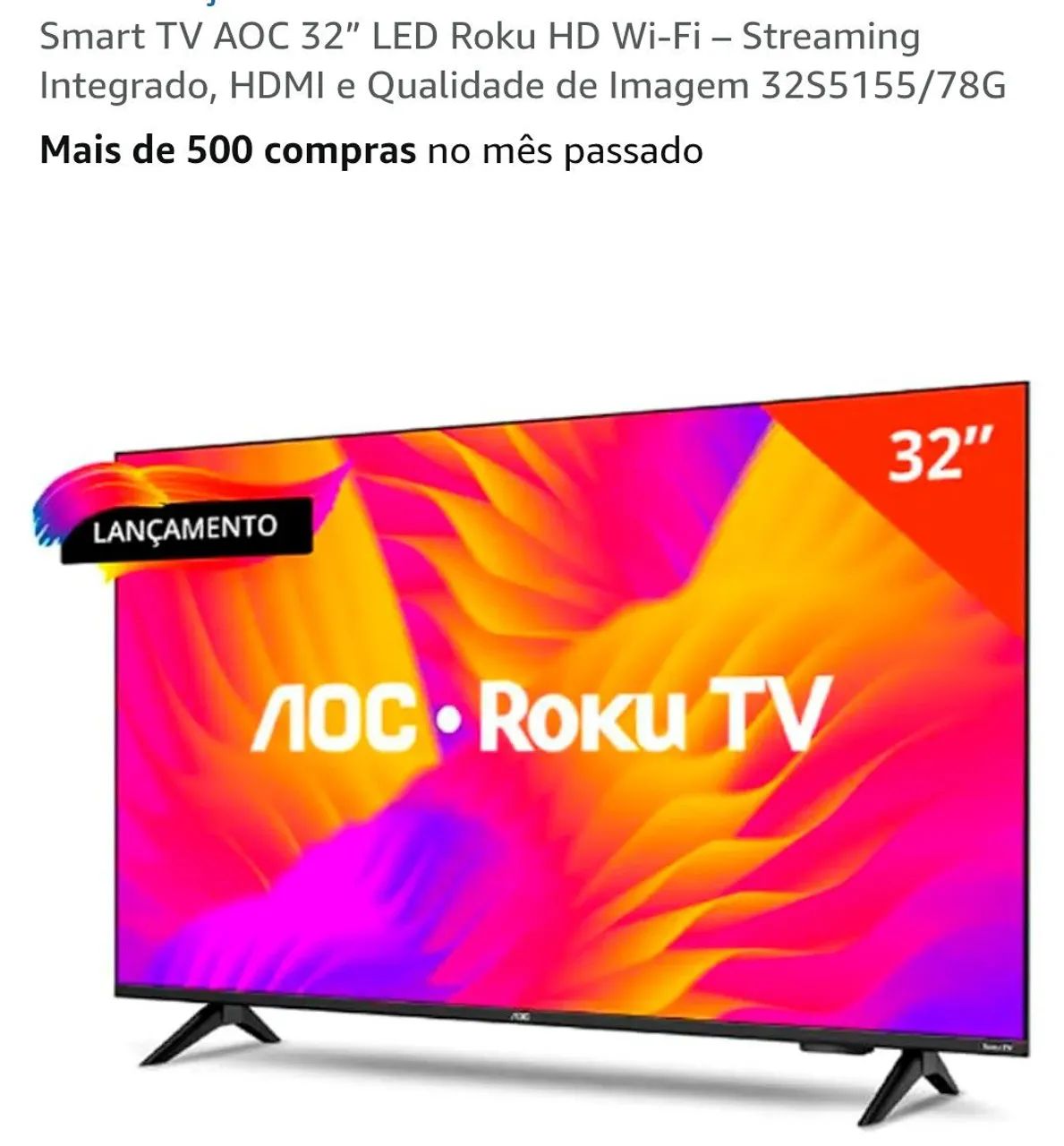 Vendo uma TV de 32 polegadas. O AC por apenas R$ 700,00