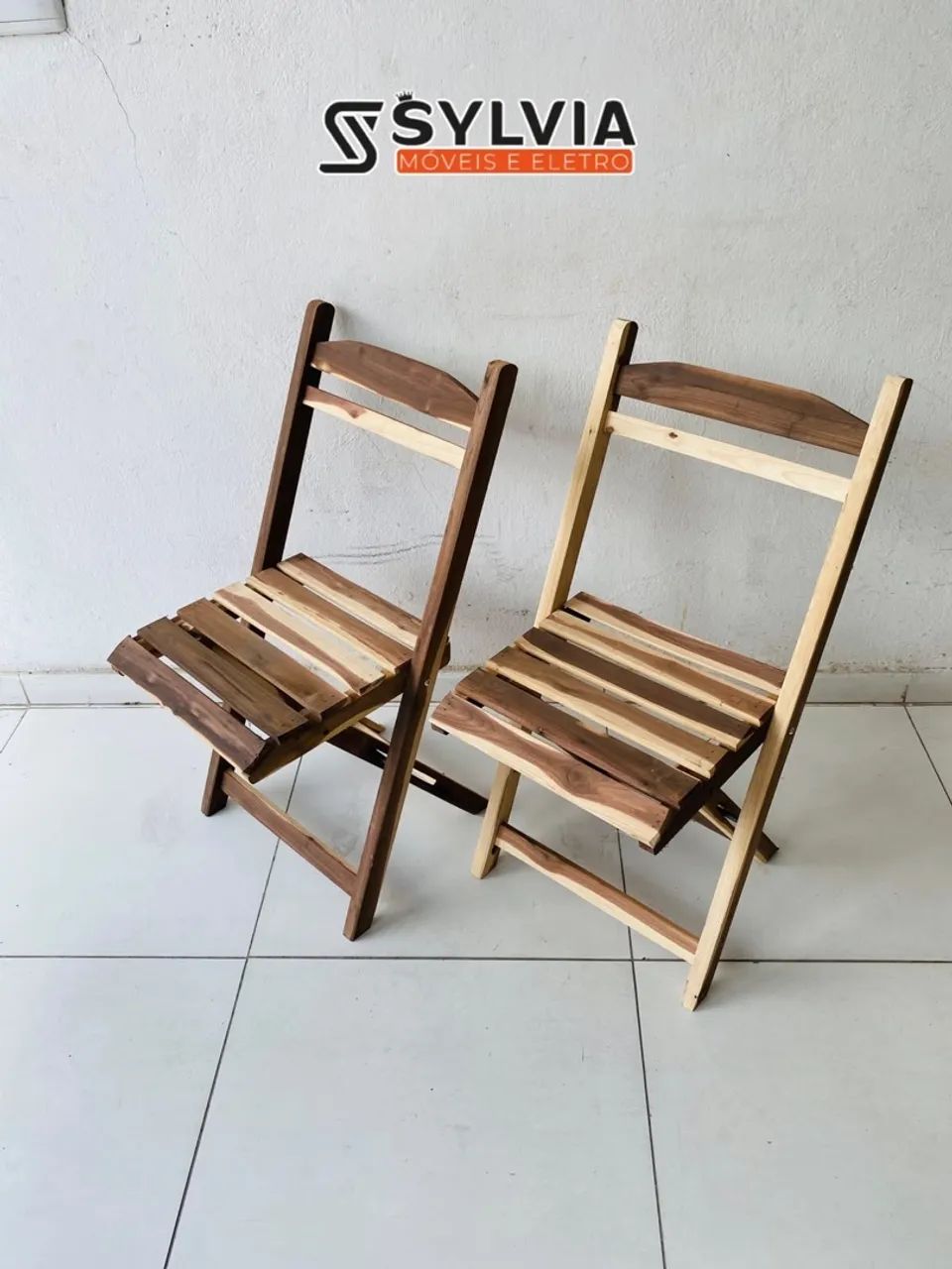 Cadeiras dobráveis sem pintura  - Foto 3