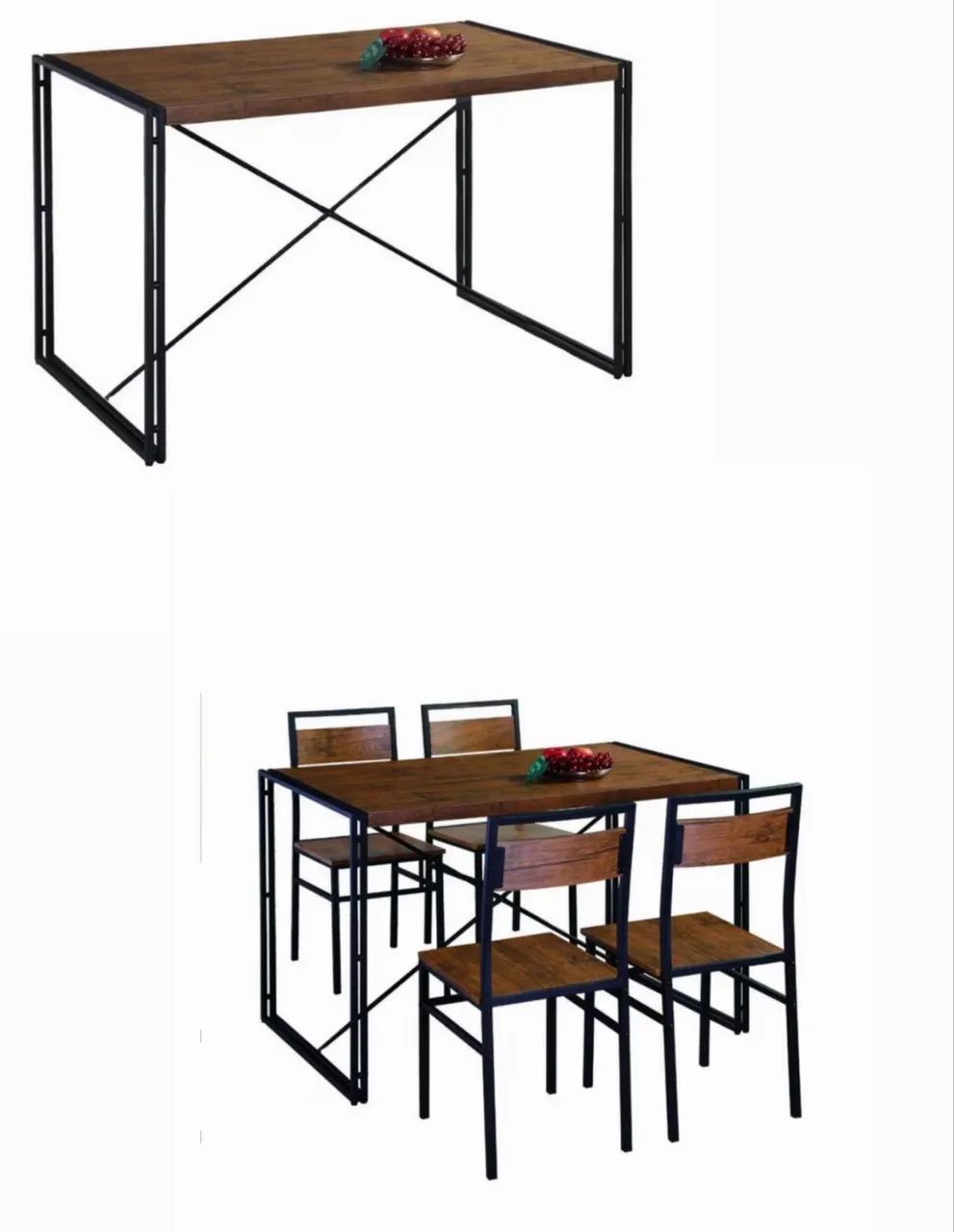 Conjunto de mesa wooden com 4 cadeiras  - Foto 2