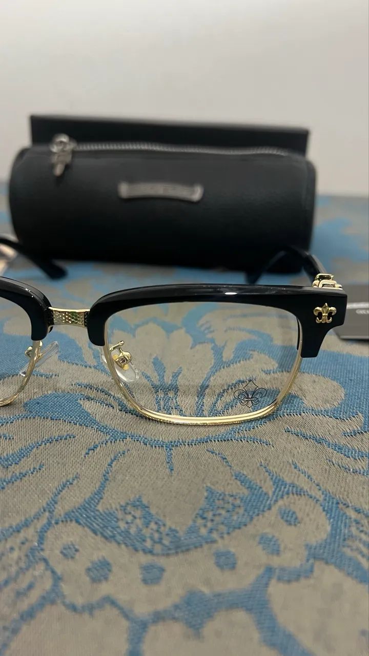  Óculos Chrome Hearts dourado  - Foto 2