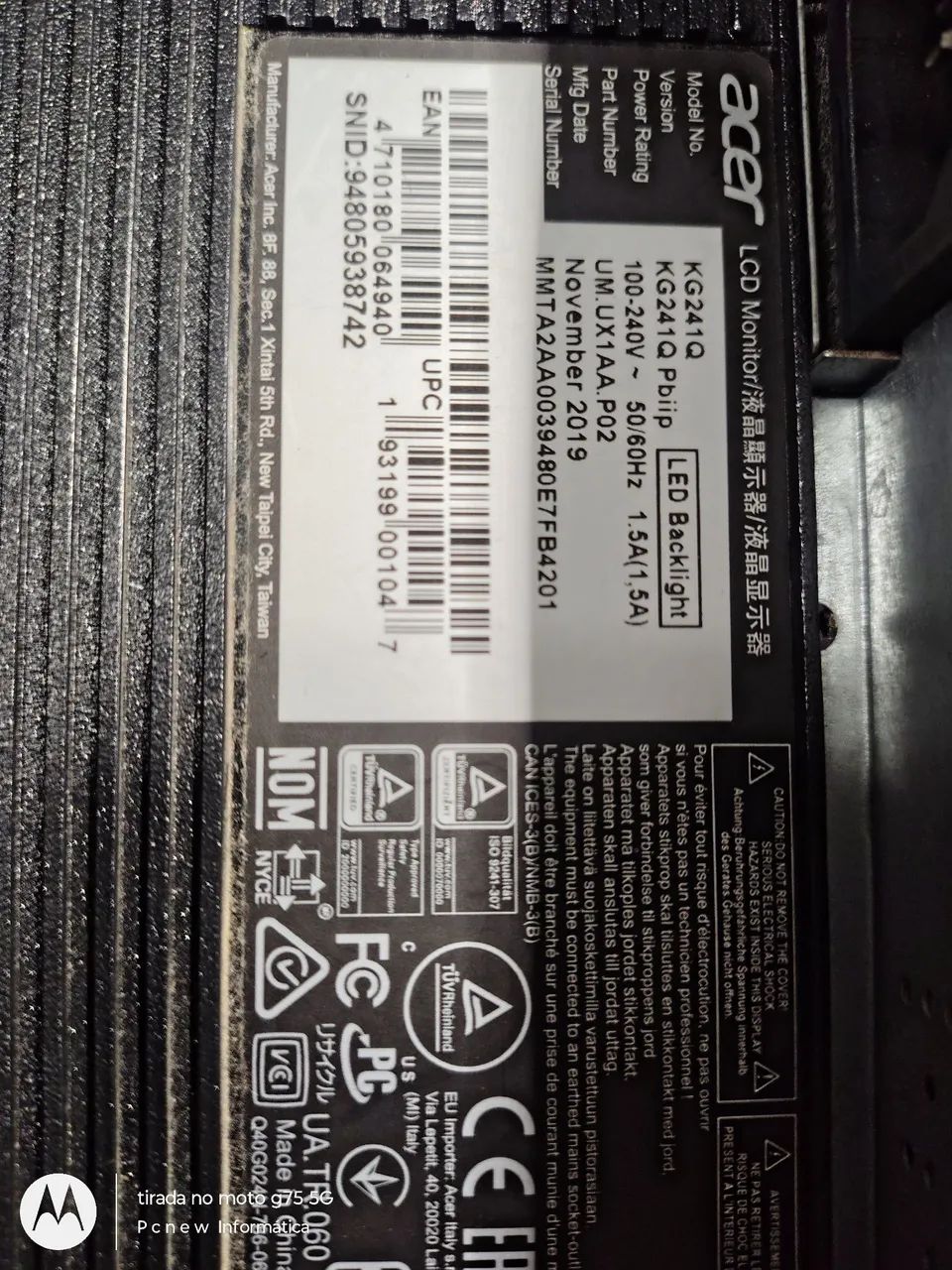 Monitor gamer Acer 144 Hertz  - Foto 5