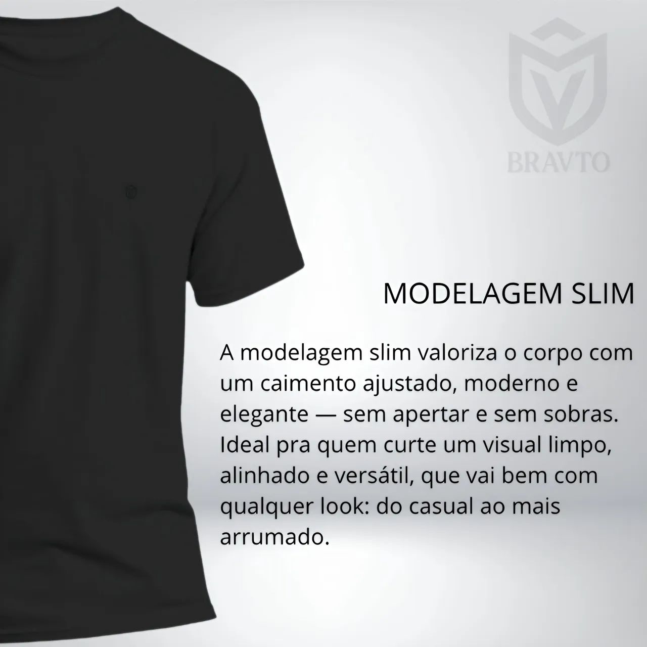 Camiseta BRAVTO ORIGINAL Slim Preta - Foto 3