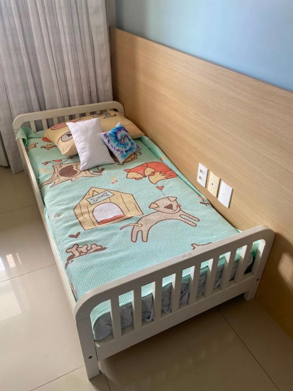 CAMA INFANTIL TOKSTOK LUA 78CM BRANCA - Foto 2