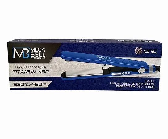 **Prancha Mega Bell Titanium 450 Profissional - Bivolt**  Prancha alisadora profissional M - Foto 2