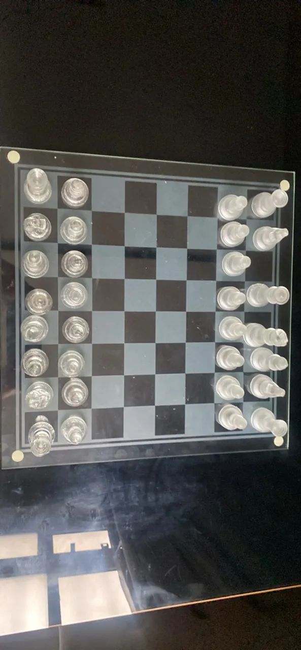 Jogo tabuleiro vidro 