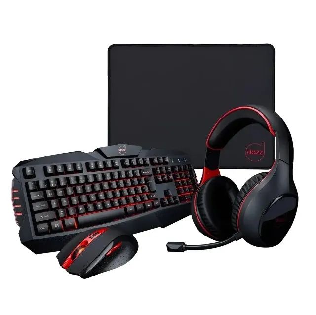 Kit Setup Gamer Dazz com teclado mouse fone e mousepad | PRONTA ENTREGA
