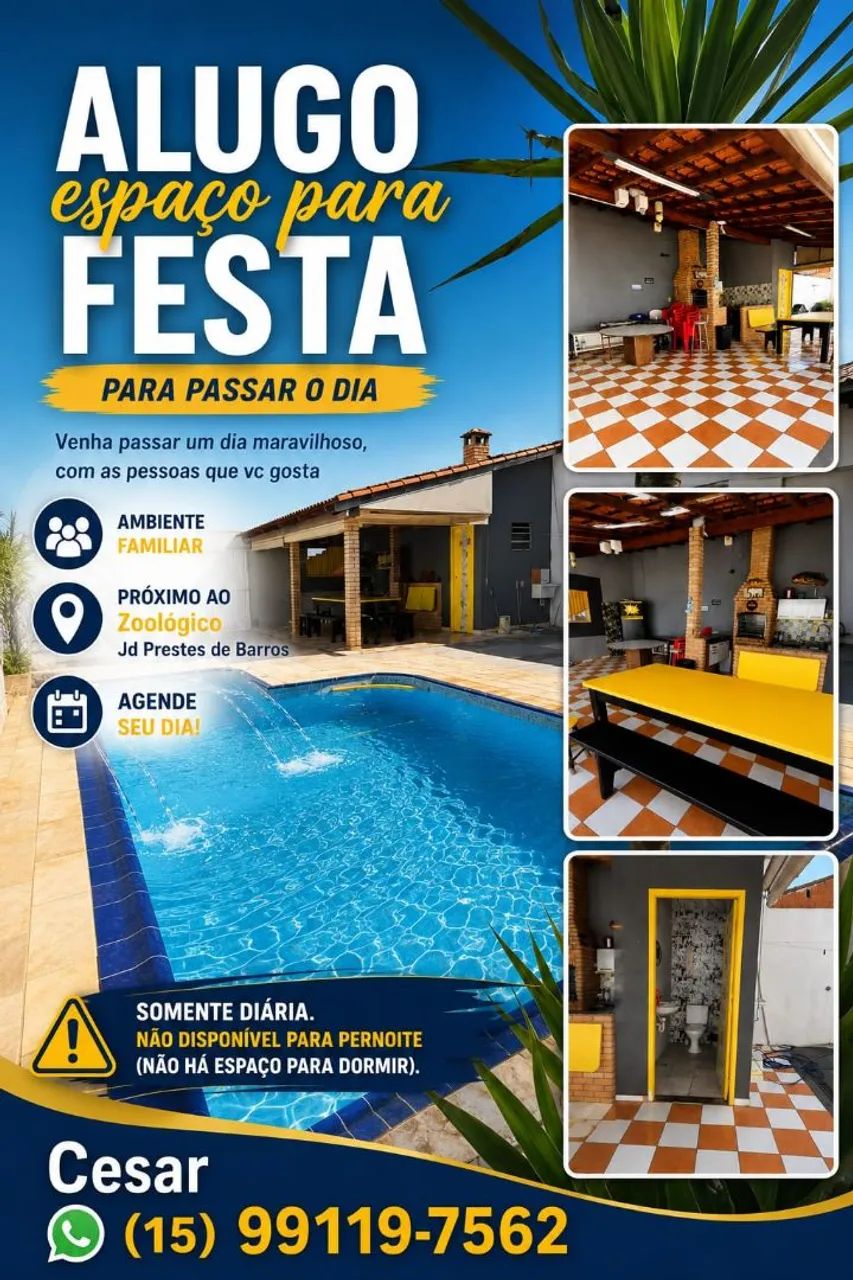 Alugo espaço para festa 