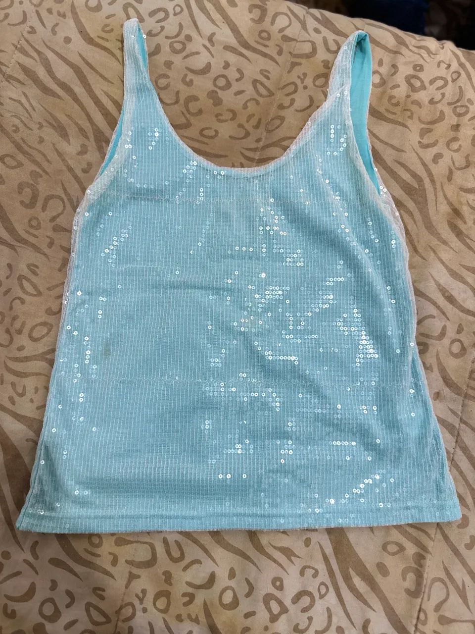 Blusa paetê azul (P)