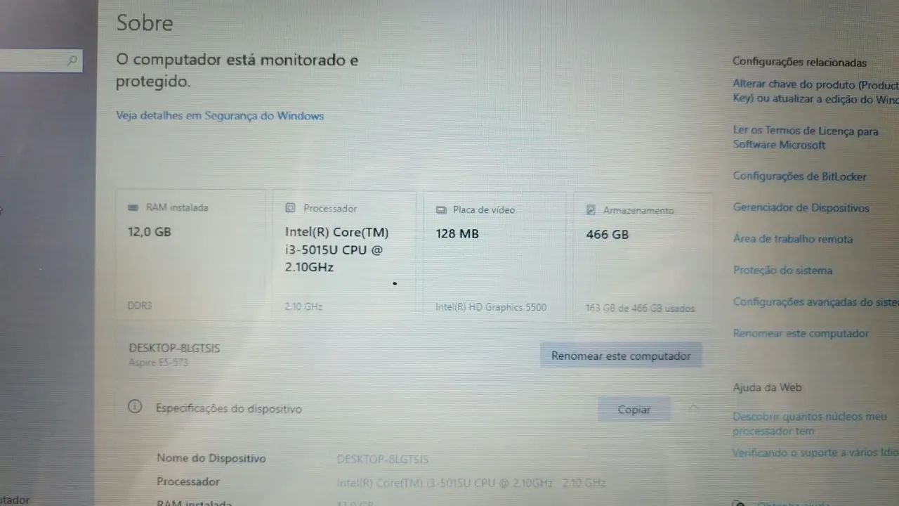 Notebook Acer i3 12gb RAM SSD 500gb - Foto 4