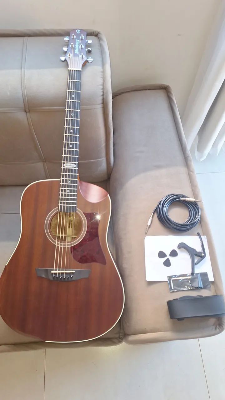 Vendo violão striberg folk elétrico zerado  - Foto 2