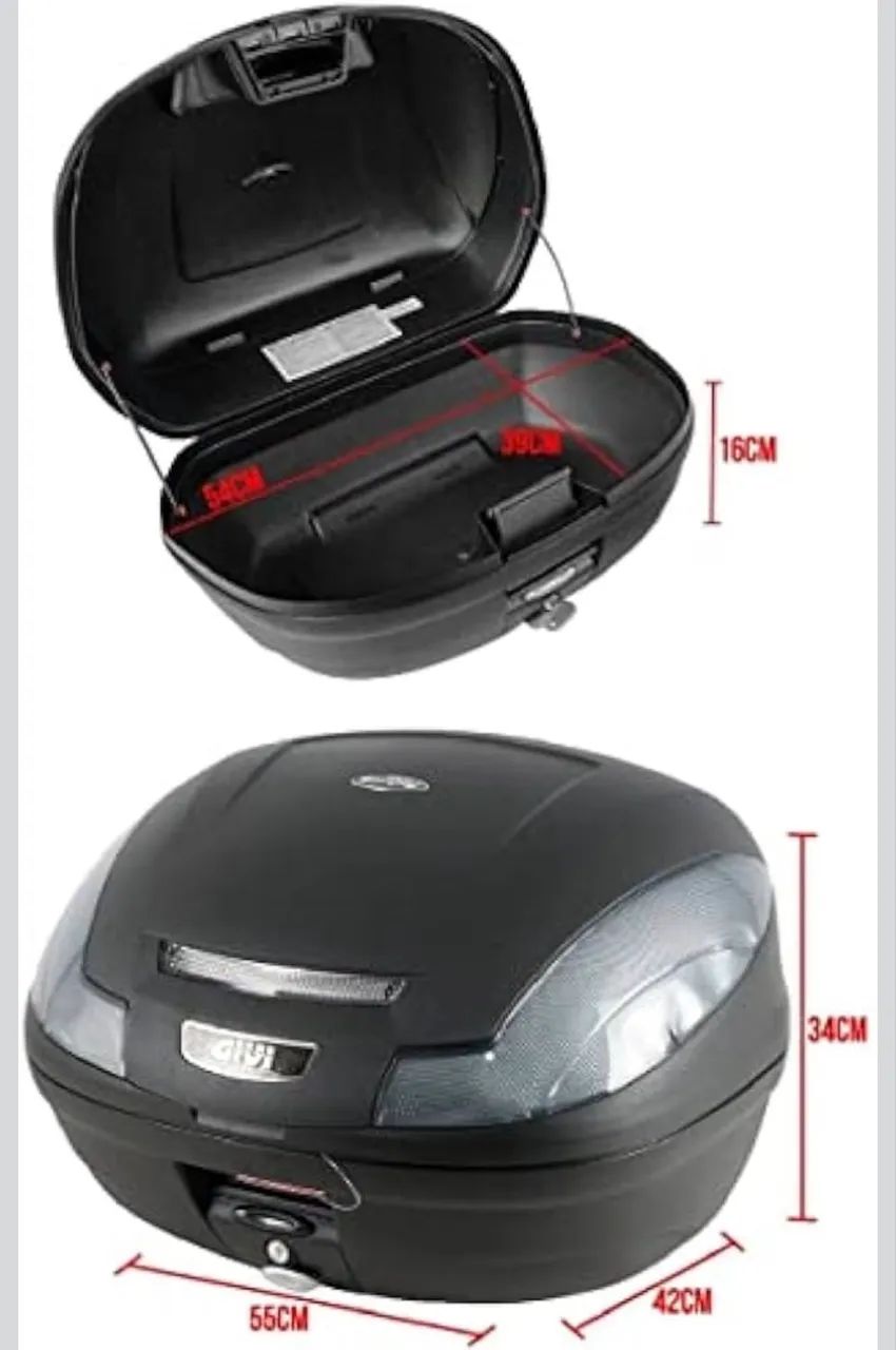 Baú Bauleto Moto Monolock E470n Simply 47 Litros - Givi Fumê - Foto 5