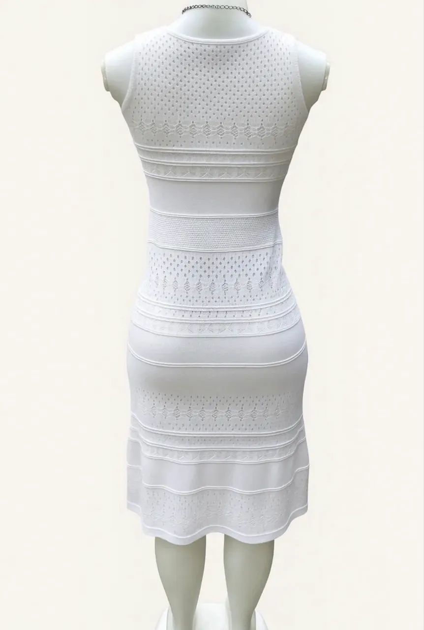 VESTIDO CROCHÊ BRANCO - ELEGANTE - Foto 4
