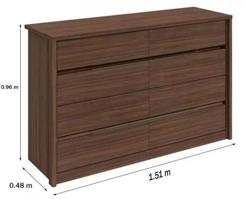 Cômoda Elegante Urban 8 Gavetas para Dormitório