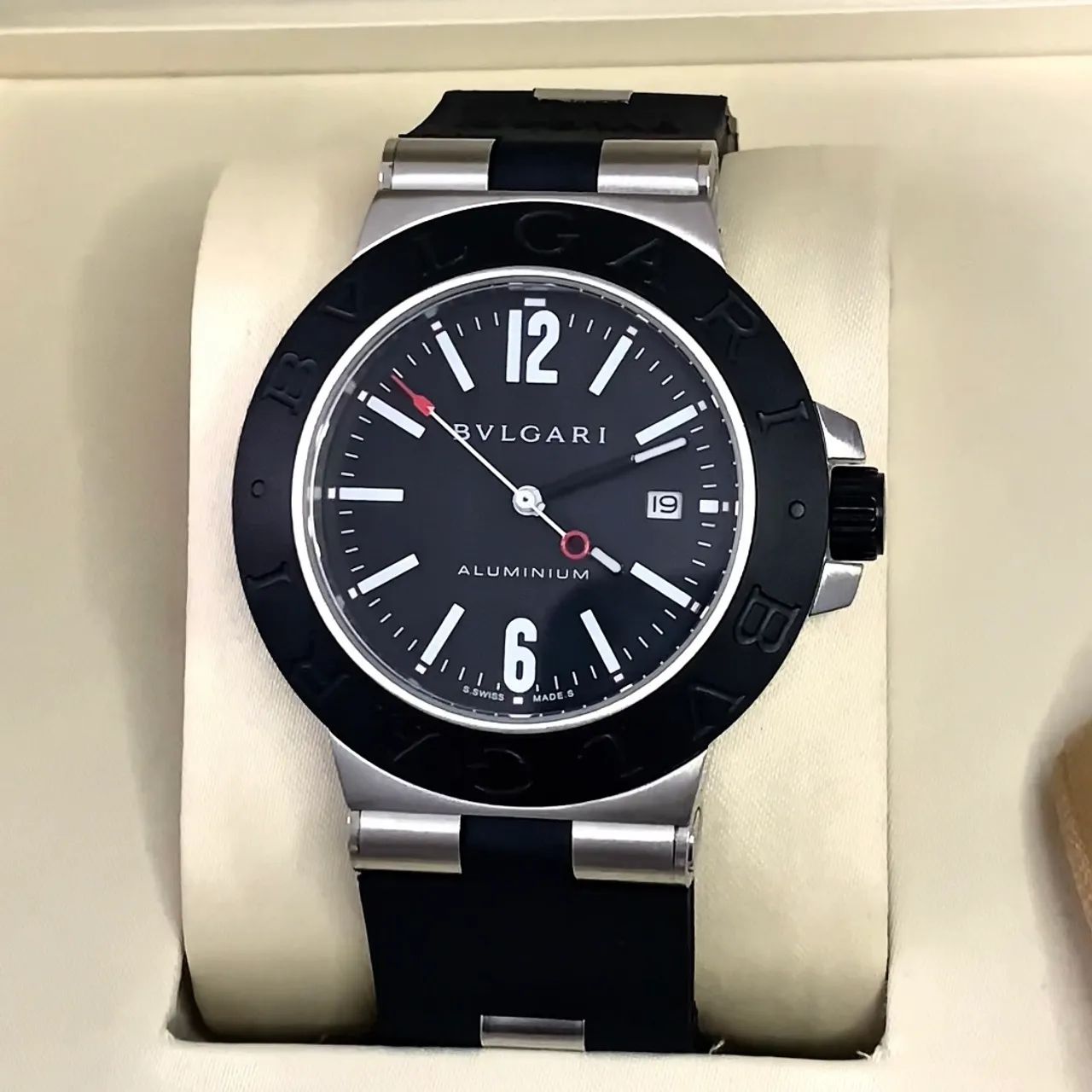 Relógio Bvlgari aluminium automático novo + caixa completa 