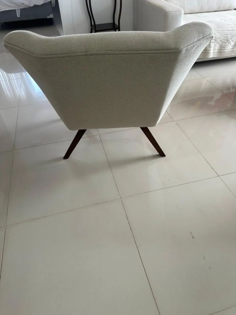 POLTRONA bege de Linho 2 unidades - Foto 3