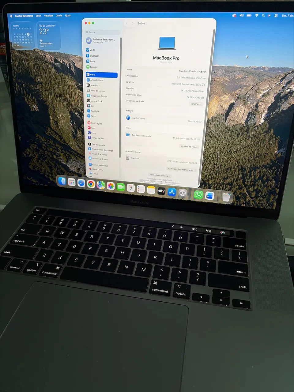 Macbook Pro i7 16GB 512GB SSD 4G Vídeo - Foto 5