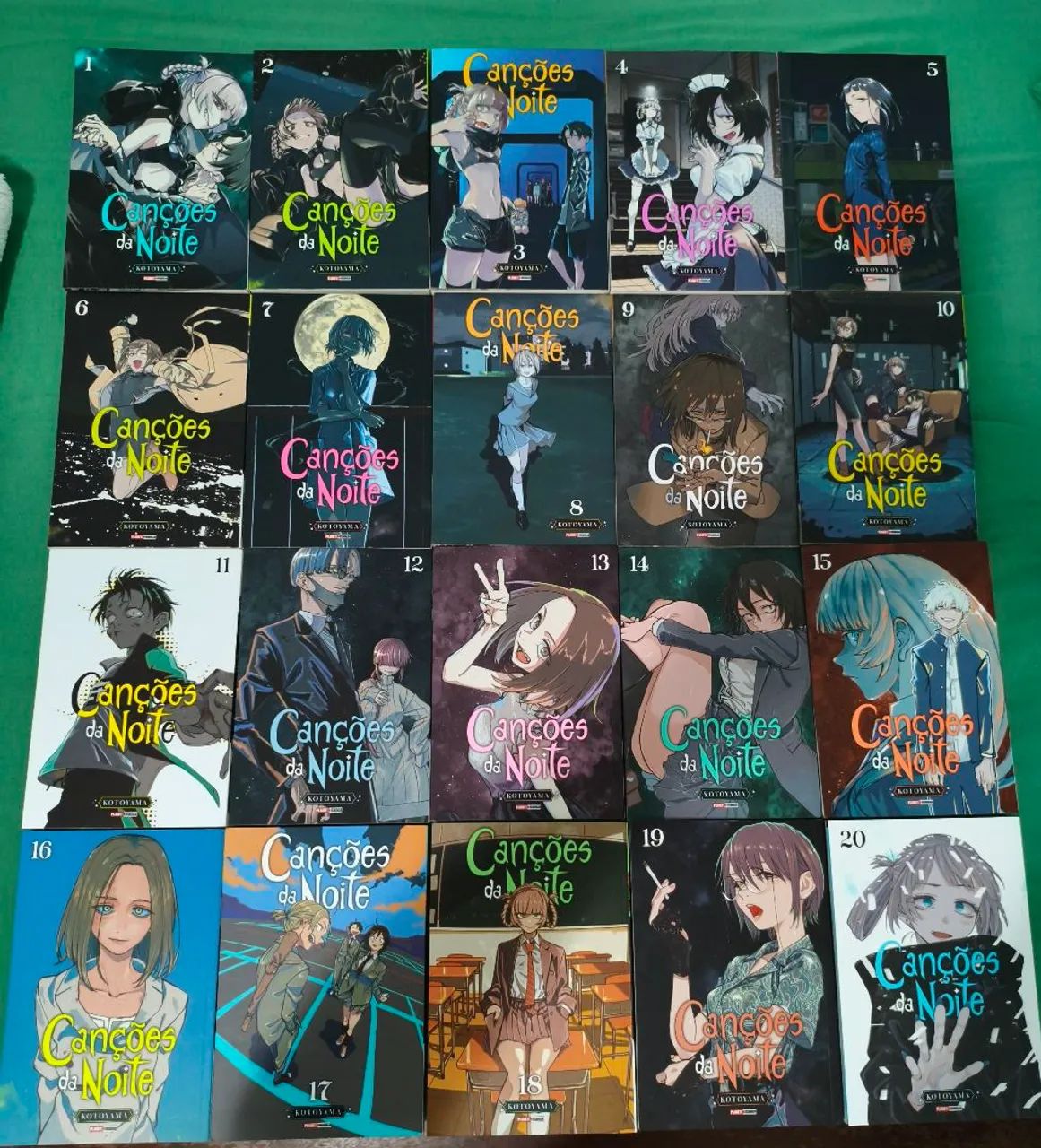 Coleção completa do mangá de canções da noite, semi-nova