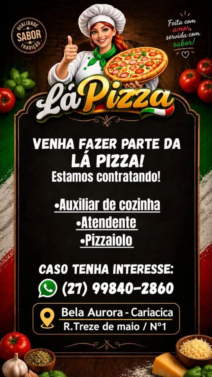 Vagas para Pizzaria
