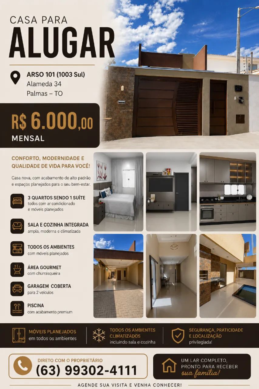 CASA NOVA, MODERNA E COMPLETA PARA ALUGUEL