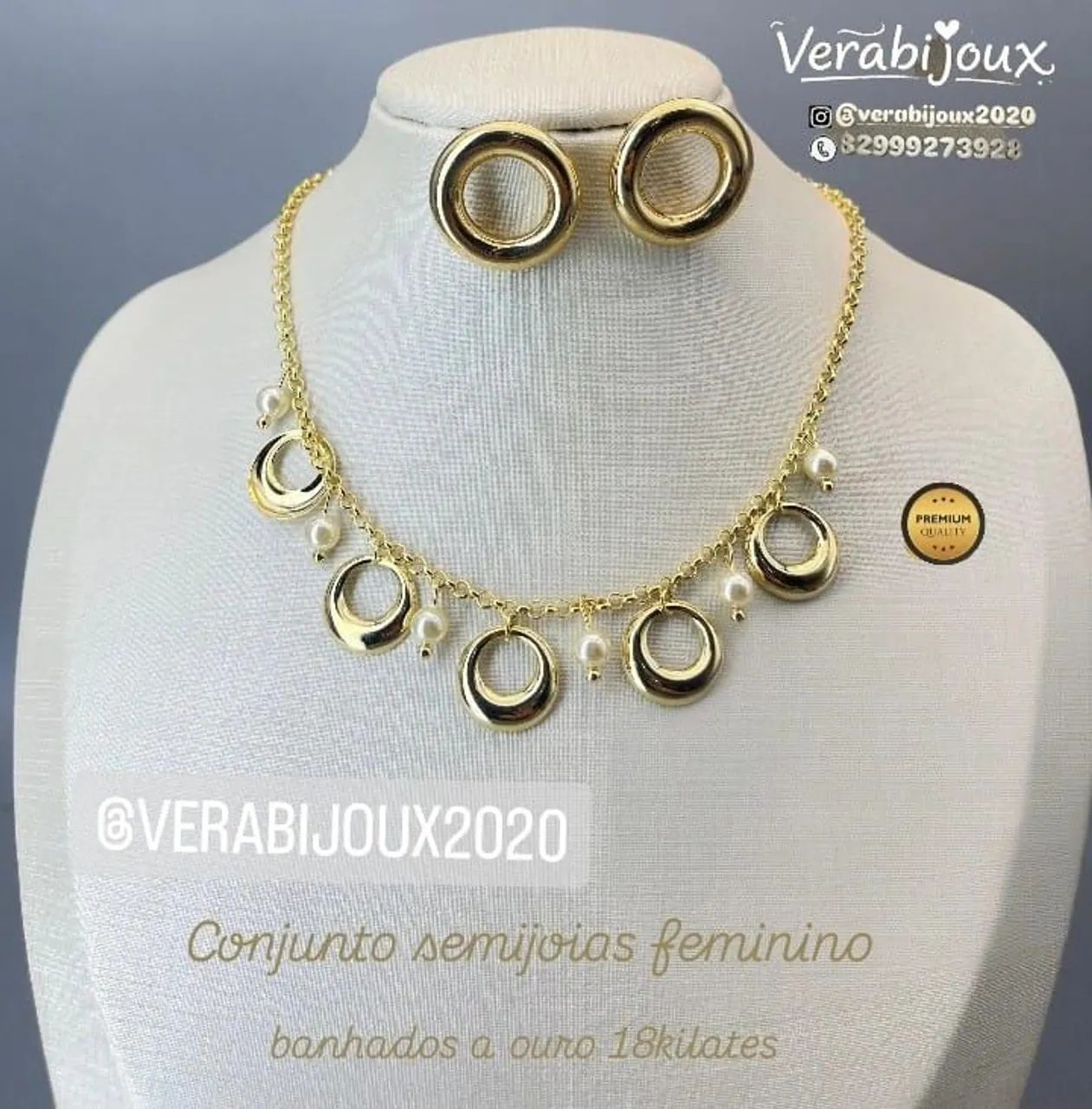 CONJUNTO SEMIJOIAS FEMININAS BANHADAS A OURO 18K  - Foto 4