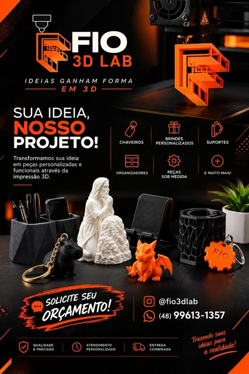 Impressão 3D - Faça o seu orçamento 