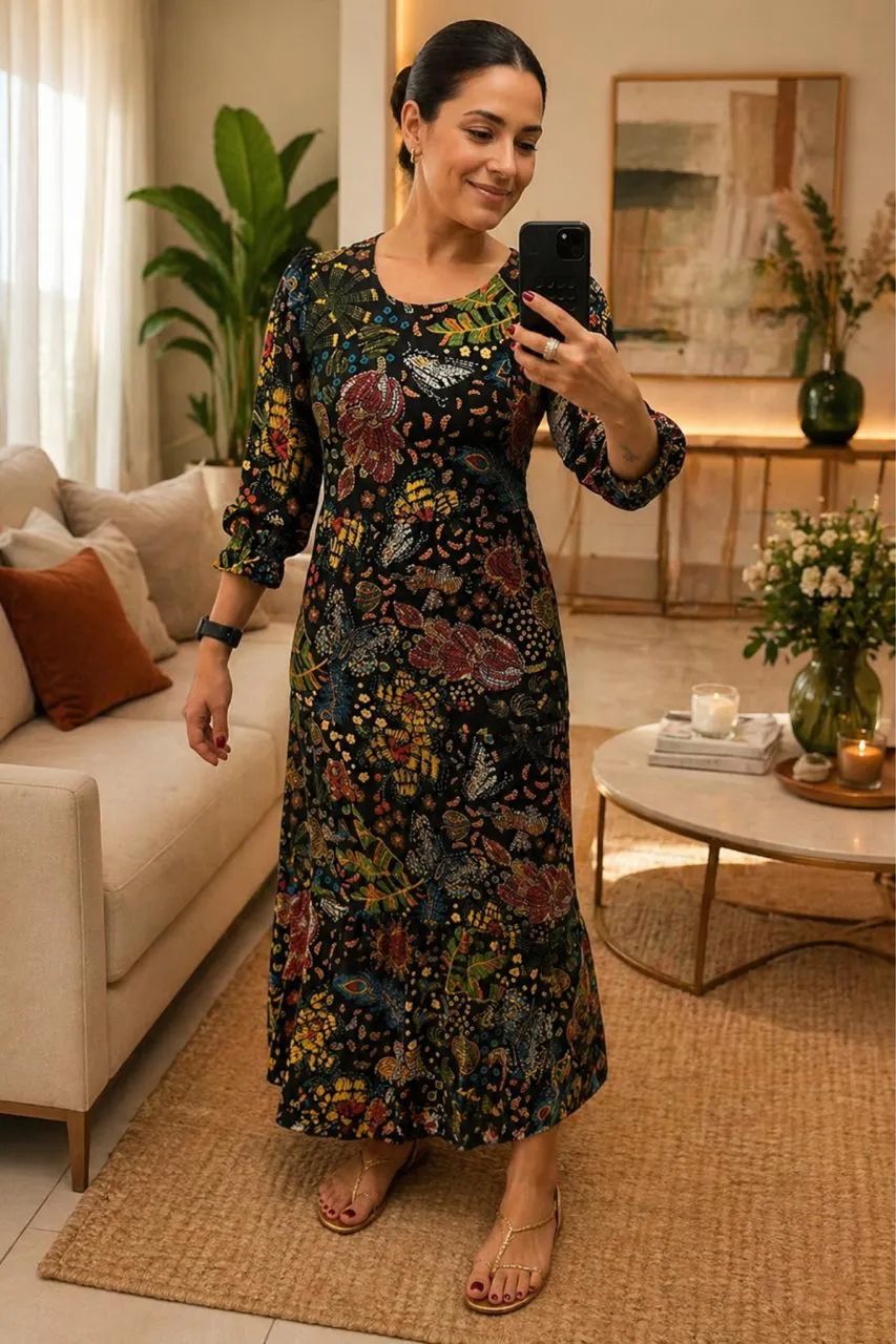 Vestido longo estampado floral - Foto 4