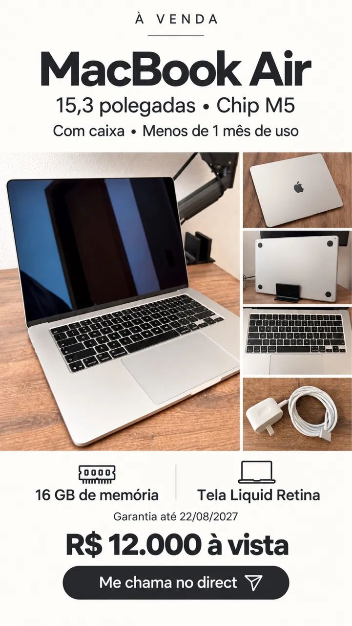 MacBook Air 15? M5 - 16GB/512GB - Notebooks - Floresta, Joinville