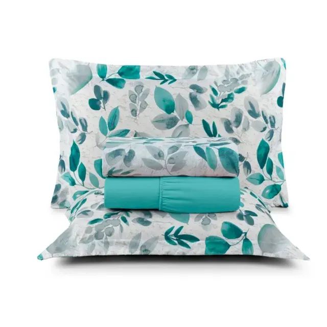 jogo de cama verde sereno 4 peças queen  - Foto 2