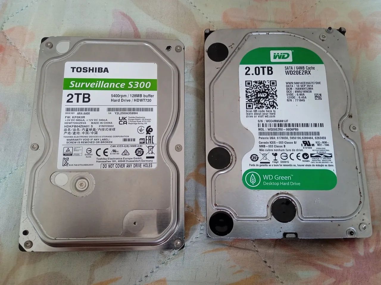 Vendo 2 HDS de 2 TB, para CFTV. 
