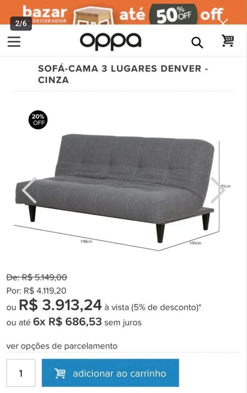 Sofá comprado na tok&stok  - Foto 5