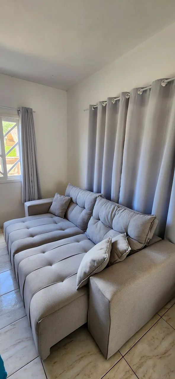 Sofá Retrátil e Reclinável em Linho