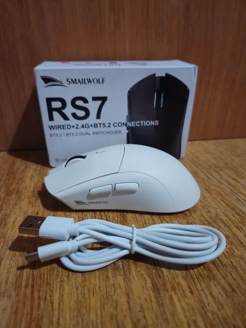 Mouse smailwolf RS7 Branco Novo