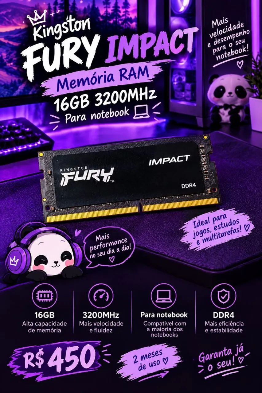 Vendo memória RAM para notebook 