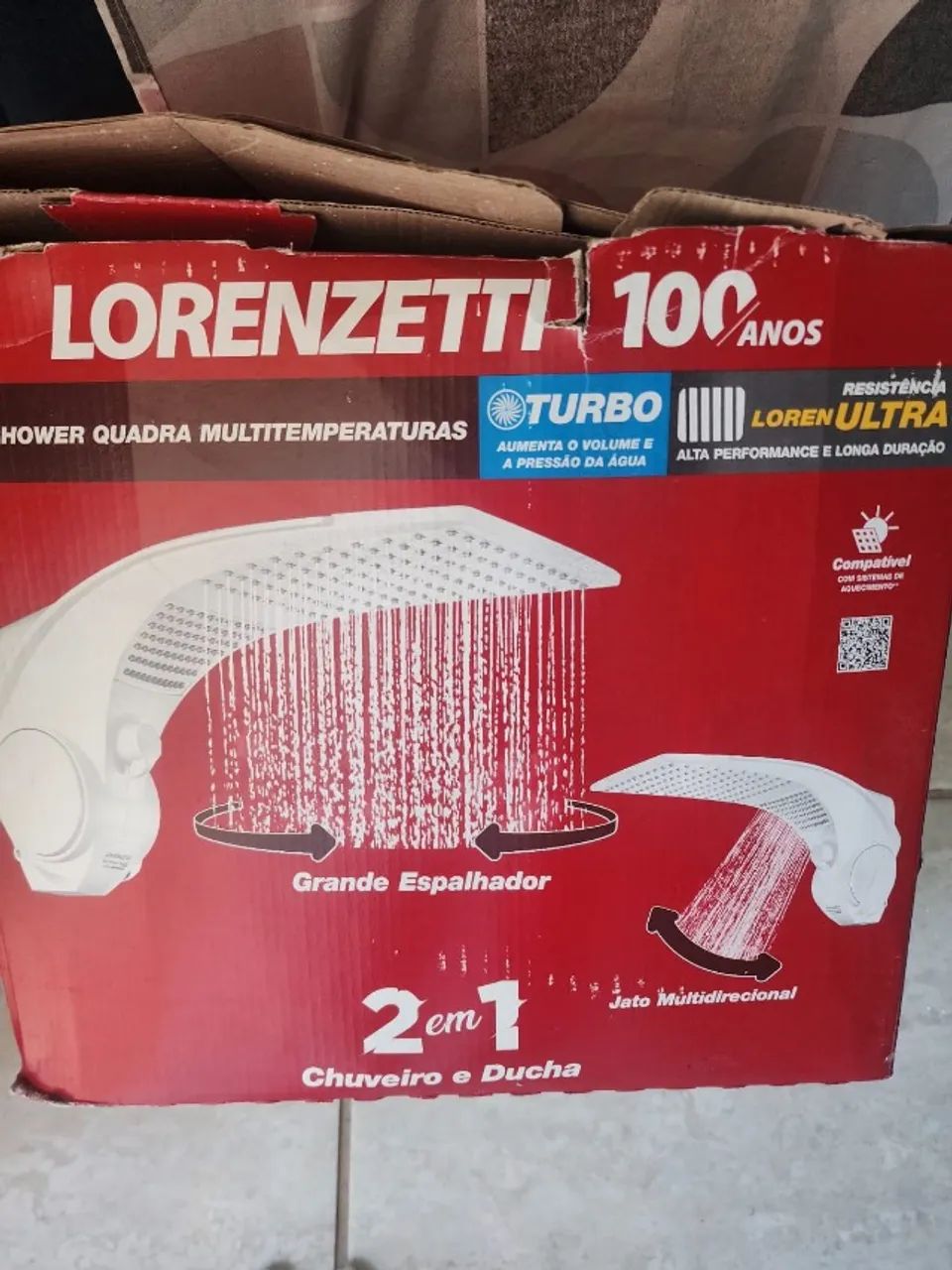 Chuveiro Elétrico Duo Shower Quadra Eletrônico 7500W Lorenzetti 
