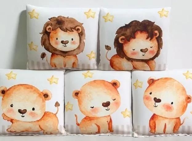 5 Almofadas  decorativas e trança de berço ou pra. Cama infantil - Foto 2