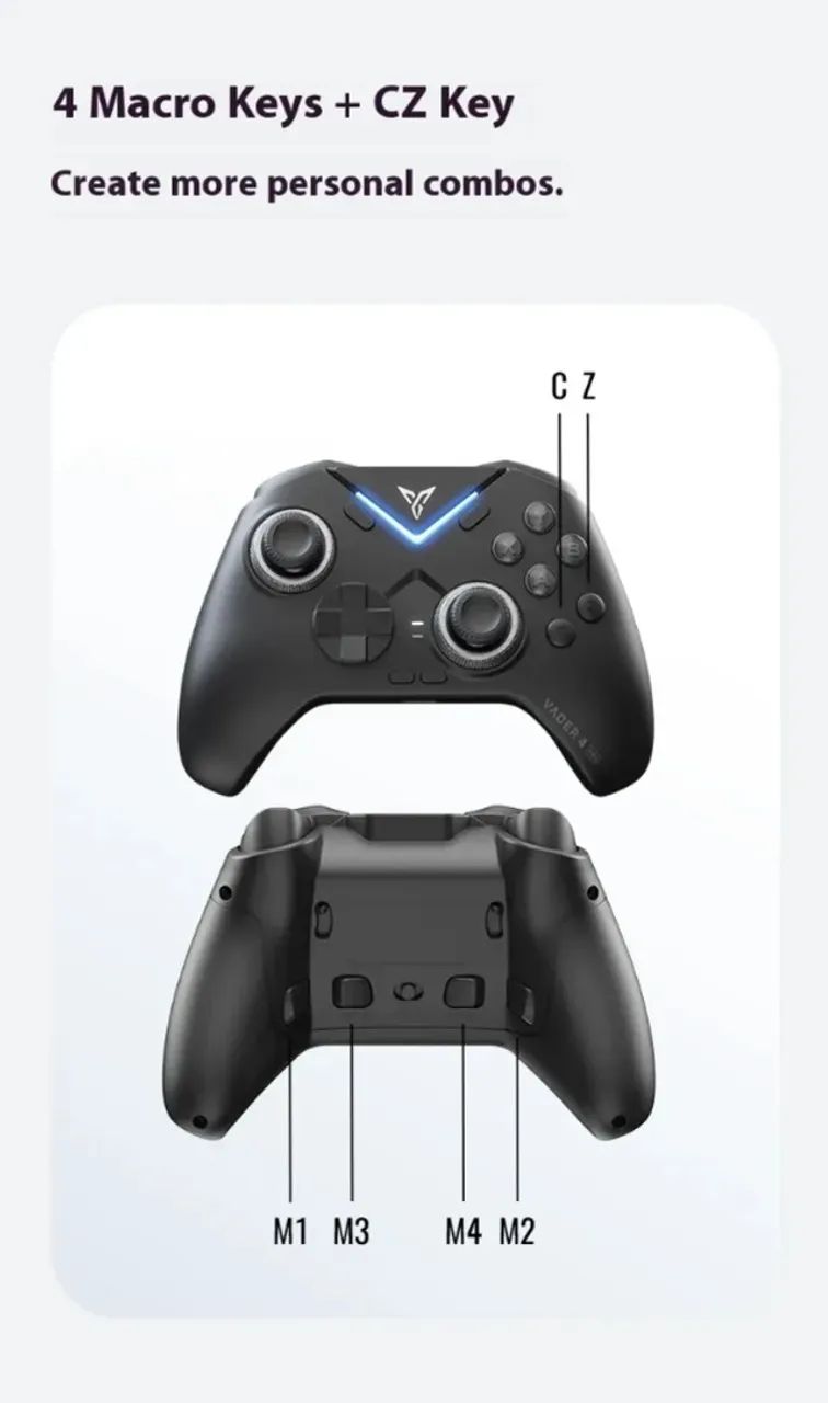 Controle Flydigi Vader 4 Pro Bluetooth para PC, Switch, iOS e Android Preto - Foto 5