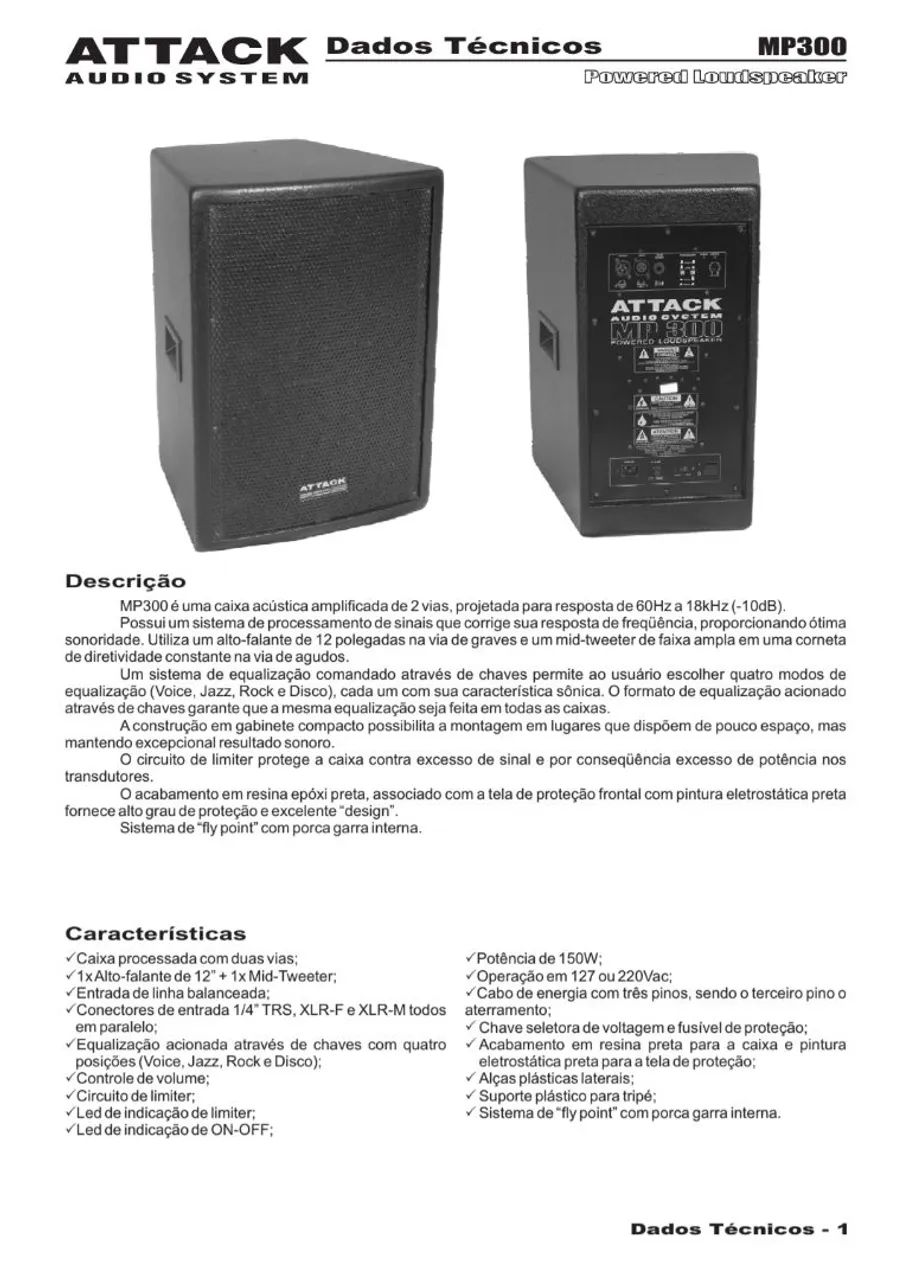 Caixa de Som Ativa MP300 - Foto 3