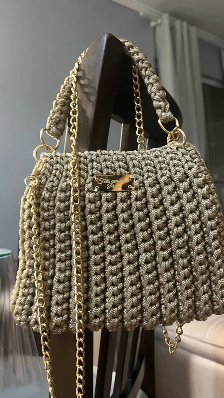 Bolsa Crochê no fio Nautico - Foto 3