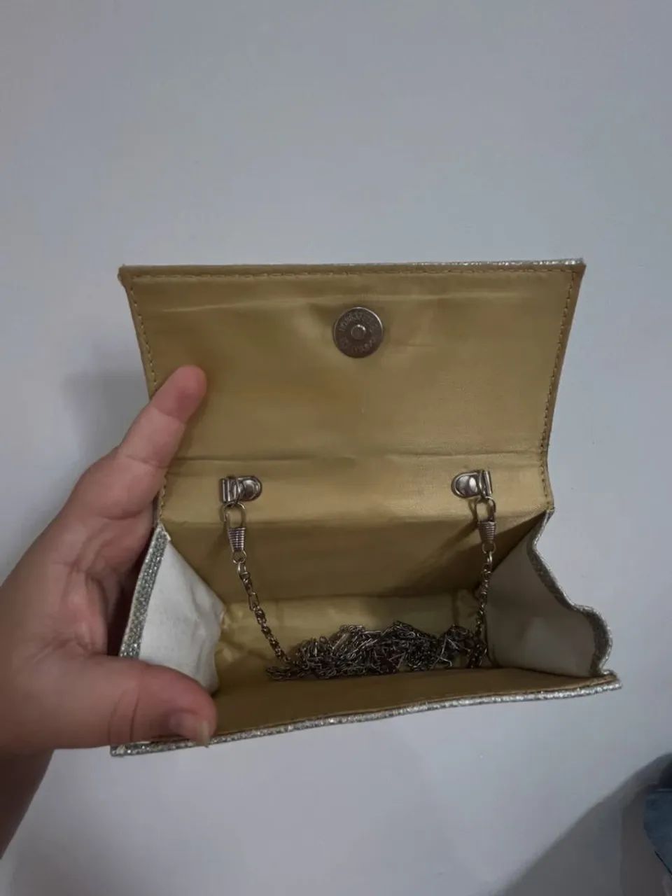 Bolsa Prata com Alça Prata Removível - Foto 4