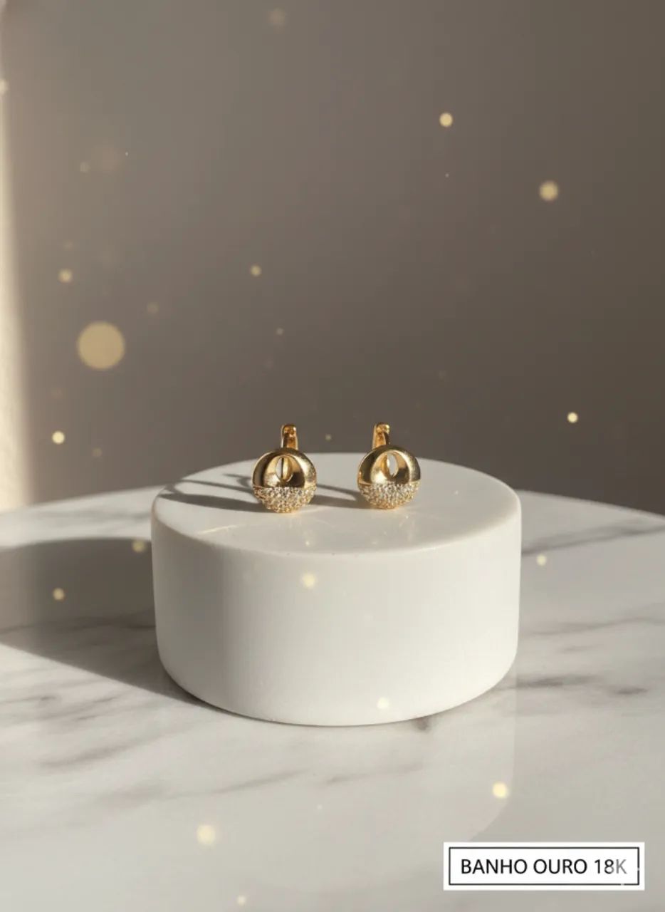 Argola Encorpada Banho Ouro 18K - Pavê de Zircônias Luxo - Foto 6